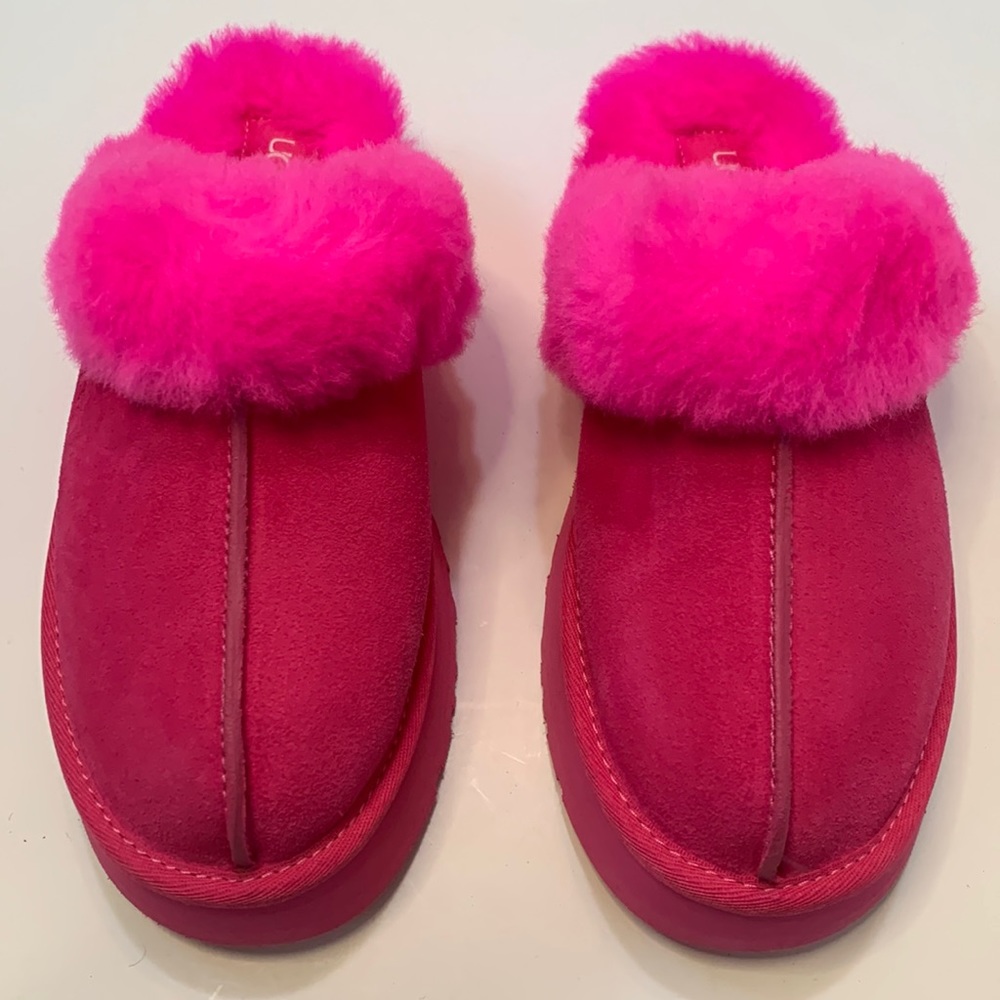 UGG Hot Pink Shearling Clog Slippers